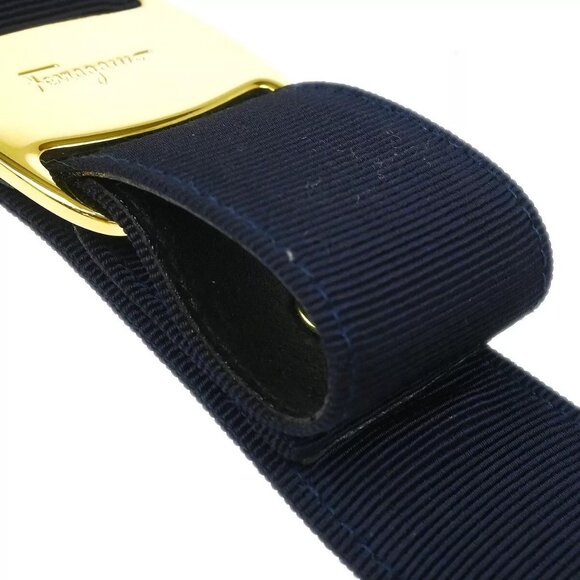 Salvatore Ferragamo Navy Canvas Belt #S 8046 Small Good 153866 main image 4